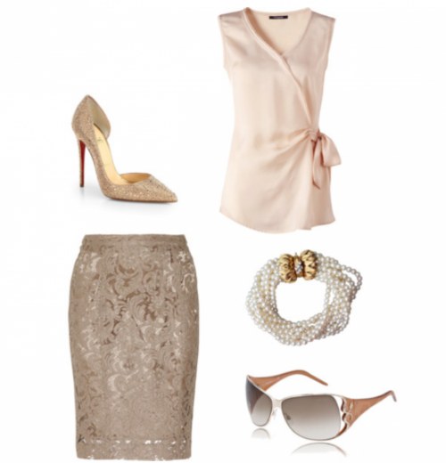 outfits polyvore faldas lapiz