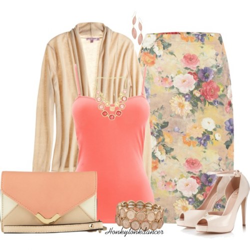 outfits polyvore faldas lapiz