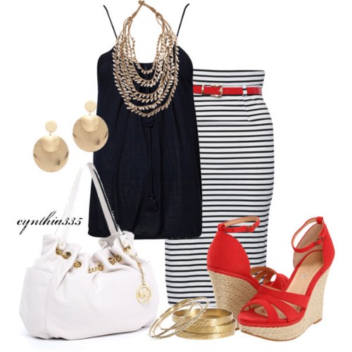 outfits polyvore faldas lapiz