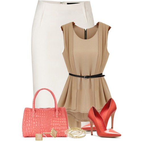 outfits polyvore faldas lapiz