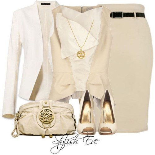 outfits polyvore faldas lapiz