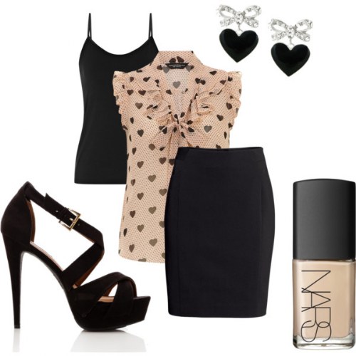 outfits polyvore faldas lapiz