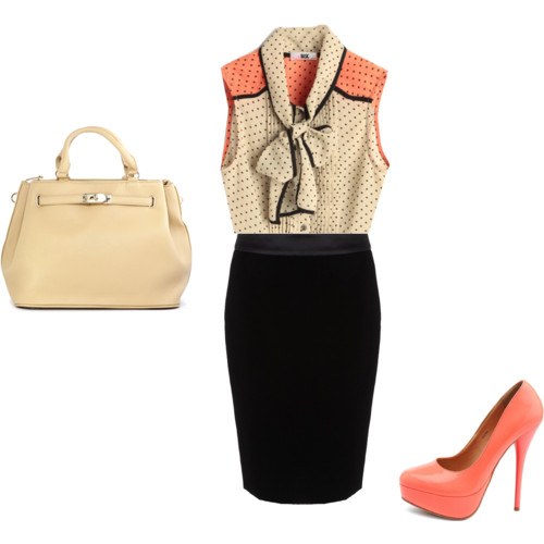 outfits polyvore faldas lapiz
