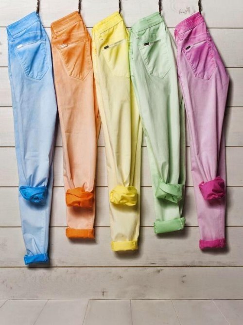 pantalones denim de colores moda 2014