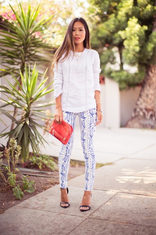 outfits pantalones de estampados verano