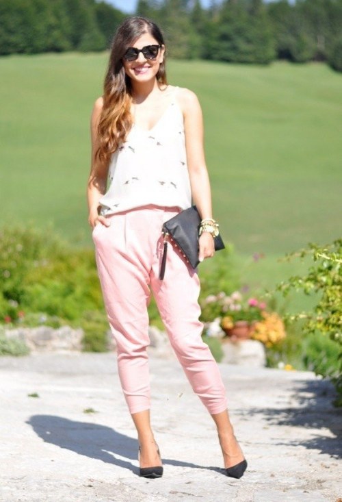 outfits pantalones holgados verano 2014