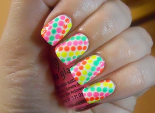 uñas color neon diseños 