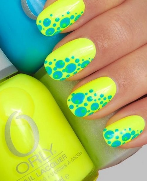 uñas color neon diseños 