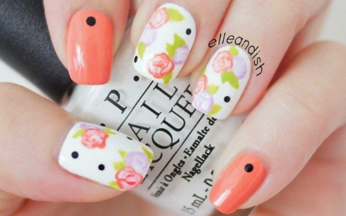 diseños florales para uñas