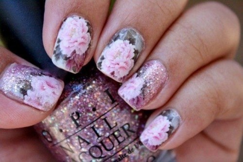 diseños florales para uñas