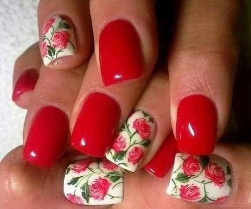 diseños florales para uñas
