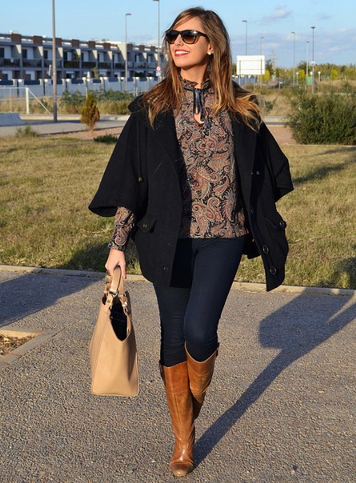 outfits con botas marrones moda otoño