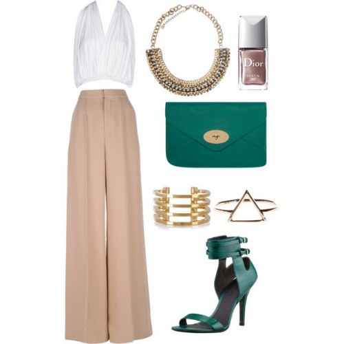 outfits polyvore pantalones palazzos