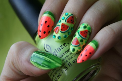 diseños frutas para uñas
