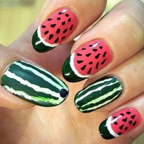 diseños frutas para uñas