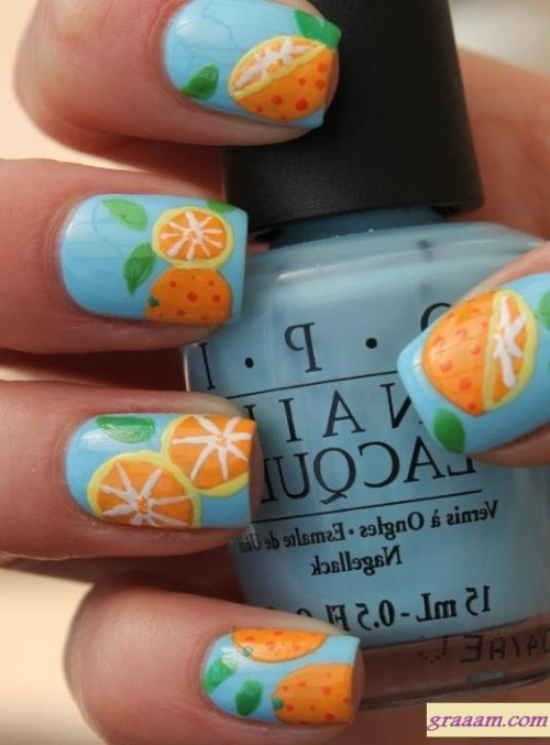 diseños frutas para uñas
