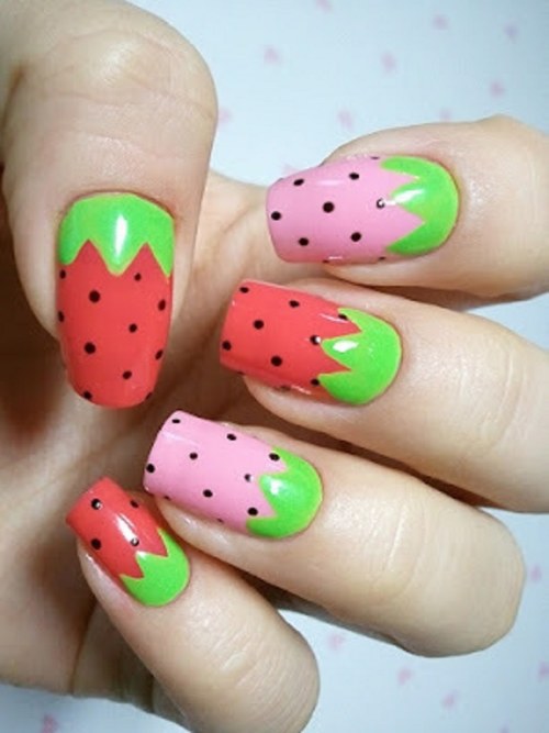 diseños frutas para uñas