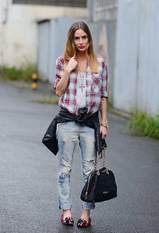outfits camisas cuadro tartan 