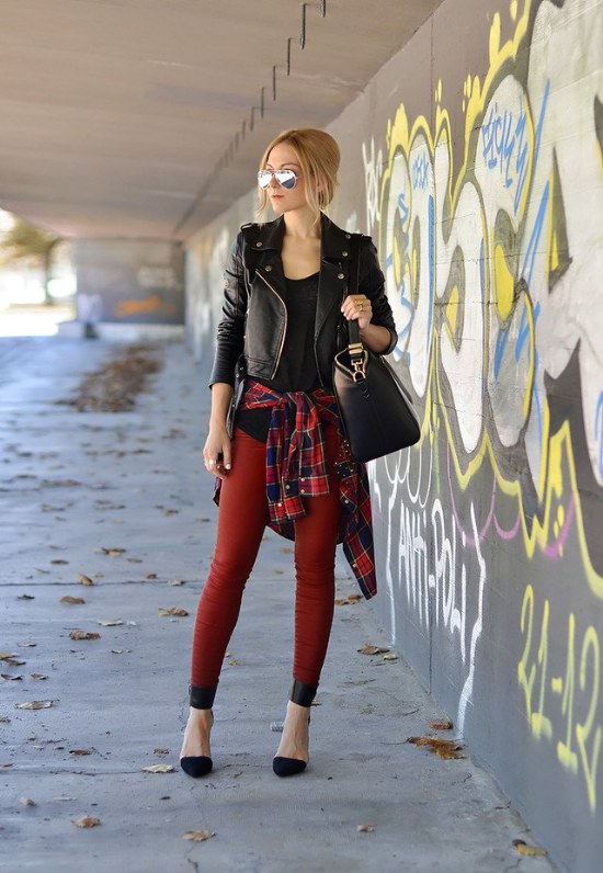 outfits camisas cuadro tartan 
