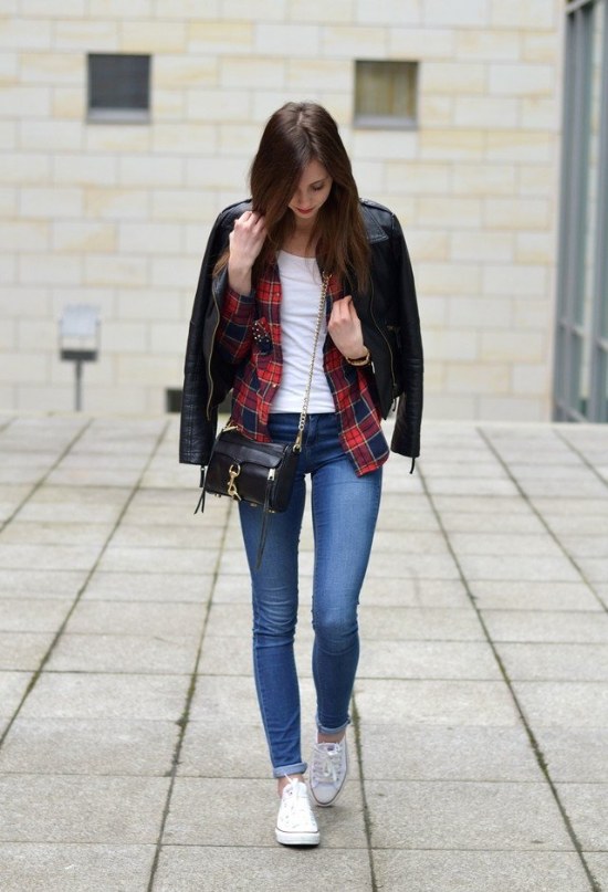 outfits camisas cuadro tartan 