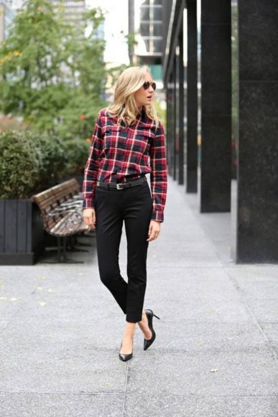 outfits camisas cuadro tartan 