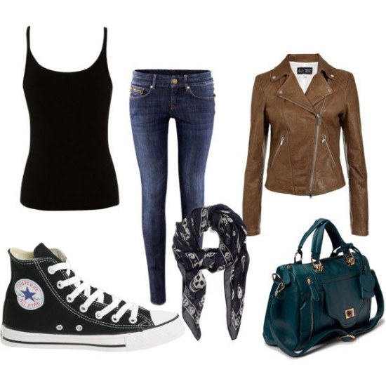 outfits chaquetas de cuero polyvore