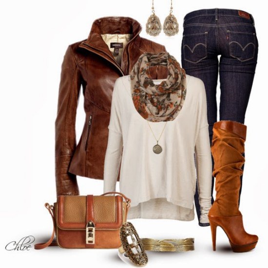 outfits chaquetas de cuero polyvore