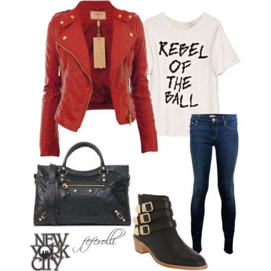 outfits chaquetas de cuero polyvore