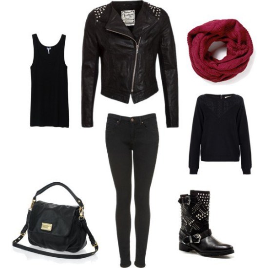 outfits chaquetas de cuero polyvore