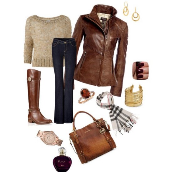 outfits chaquetas de cuero polyvore