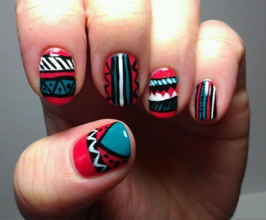 diseños manicure uñas tribales