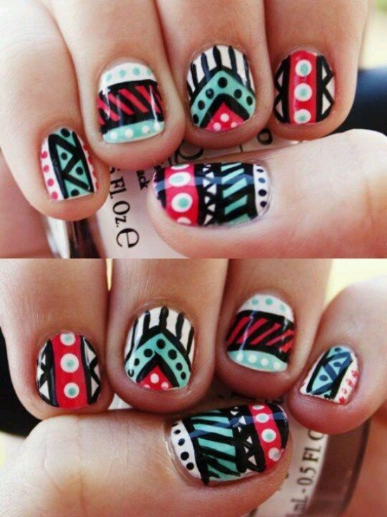 diseños manicure uñas tribales
