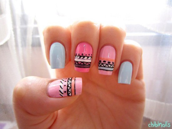 diseños manicure uñas tribales