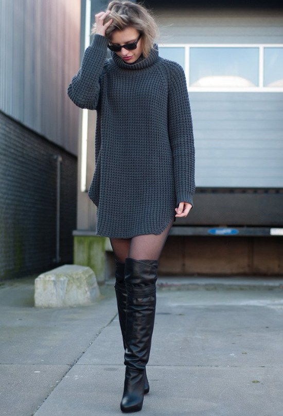 botas negras rodilla tendencias invierno moda