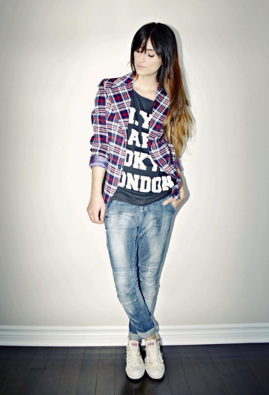 chaquetas blazers otoño moda tela escocesa