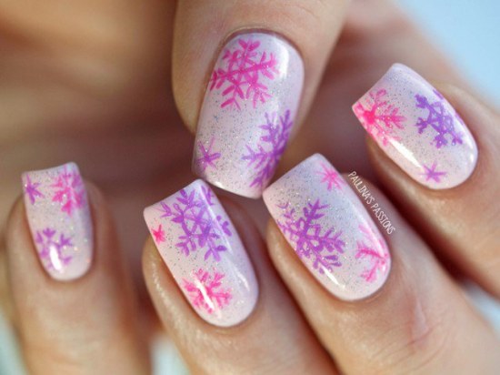 copos de nieve diseño uñas diciembre