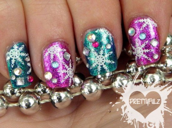 copos de nieve diseño uñas diciembre