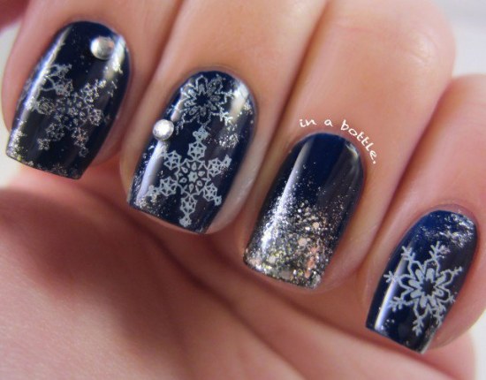 copos de nieve diseño uñas diciembre