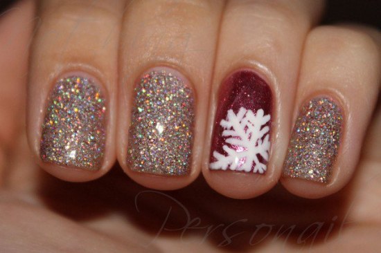 copos de nieve diseño uñas diciembre
