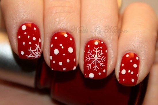 copos de nieve diseño uñas diciembre