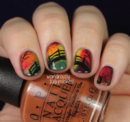 otoño moda uñas diseños