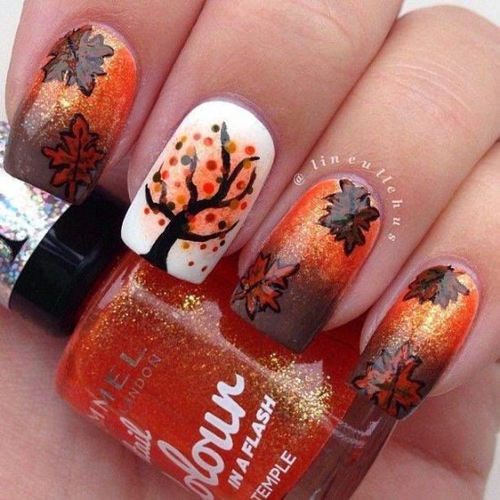 otoño moda uñas diseños