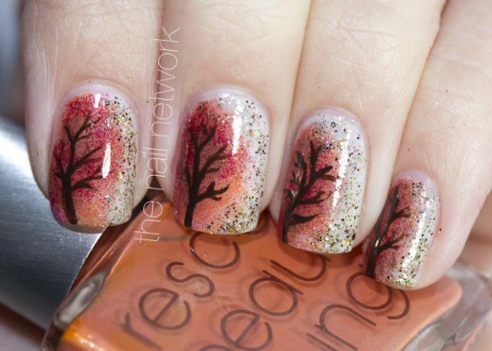 otoño moda uñas diseños