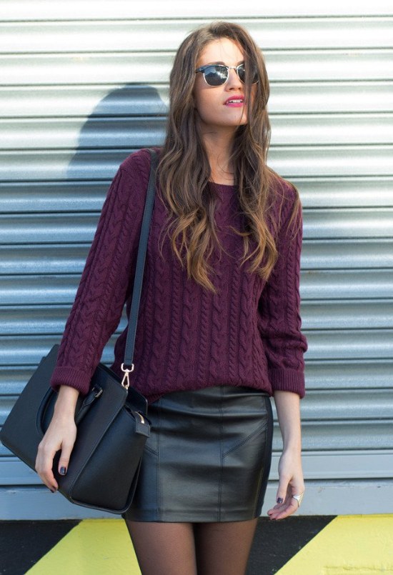 outfits con sueteres tejidos moda otoño