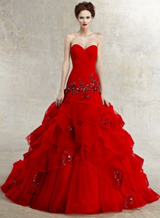 vestidos rojos para novias bodas