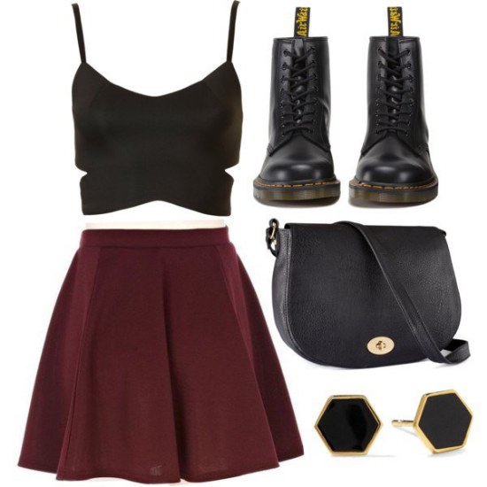 vinotinto moda otoño 2014 outfits diseños de uñas