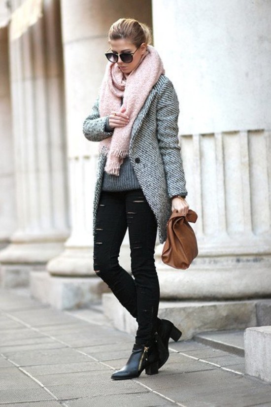 outfits abrigos largos moda invierno chicas