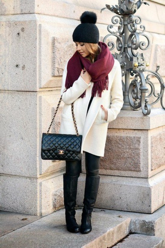 outfits abrigos largos moda invierno chicas