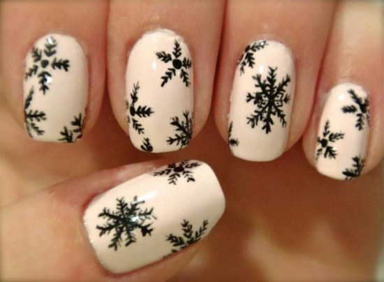 uñas nieve navidad diseños