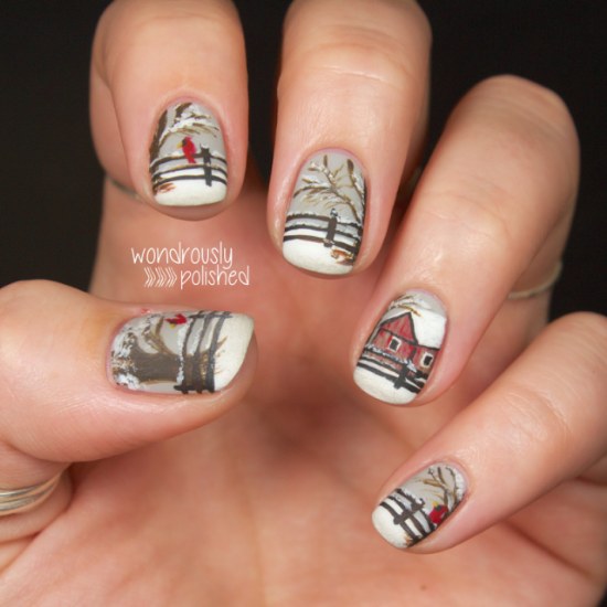 uñas nieve navidad diseños